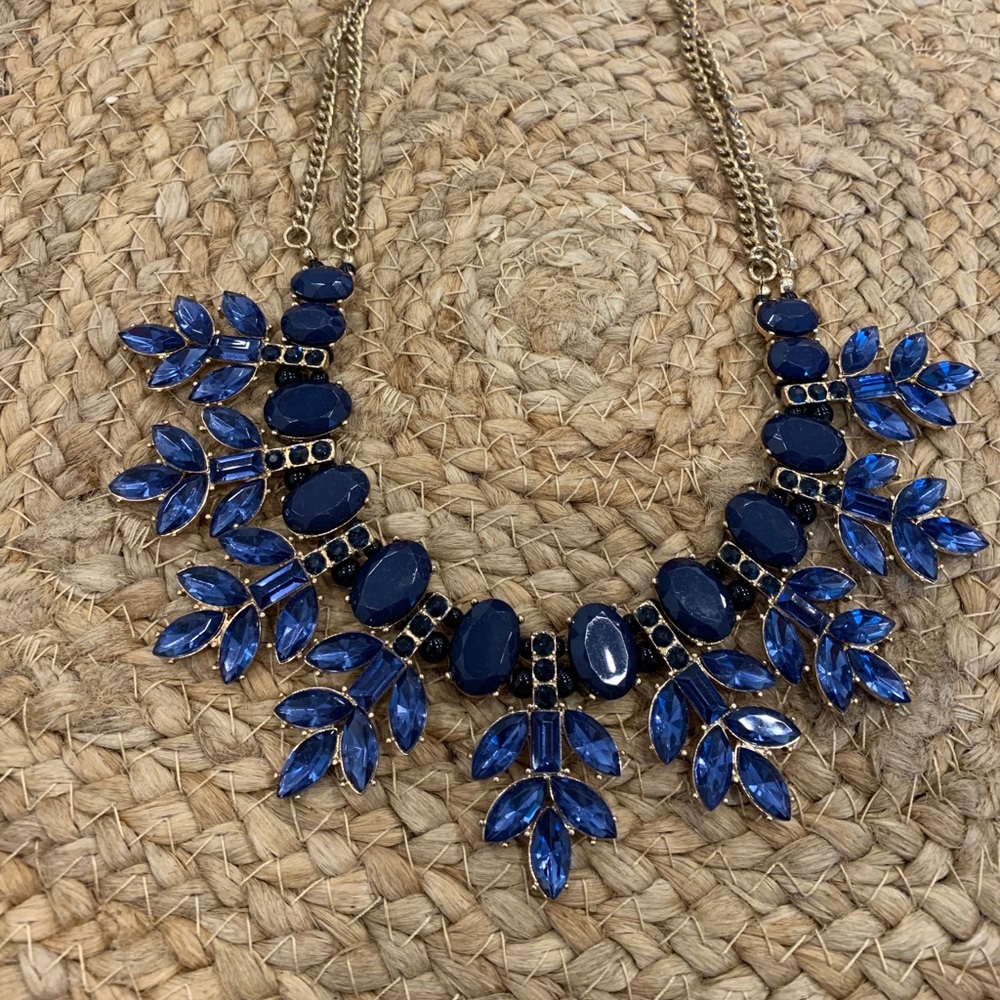 Blue stones and gold necklace